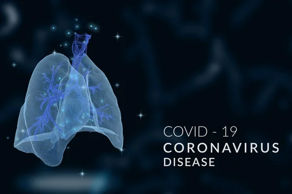 Covid Sztandar Choroby Koronawirusowej Choroba Sars Koronawirusy Ludzkich Płucach Koronawirus — Zdjęcie stockowe