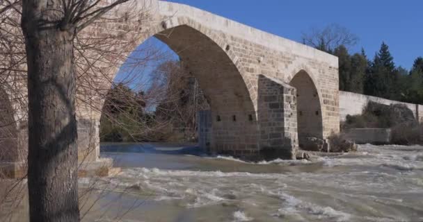Bågbro i Aspendos, Turkiet — Stockvideo