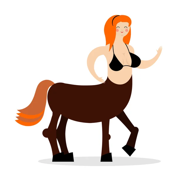 Woman centaur. Cheerful mythical creature. Fabulous horse — Stockový vektor