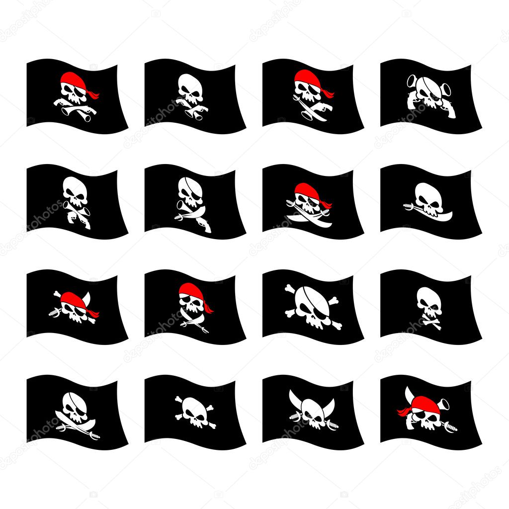 Jolly Roger Drapeau de pirate Crâne et os croisés tête stock illustration jolly roger pirate flag skull