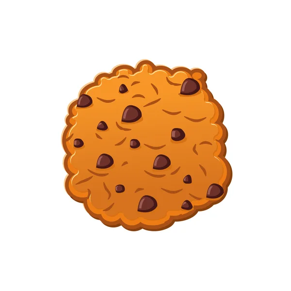 Kekse mit Schokotropfen. Haferflockenkekse auf weißem Backblech — Stockvektor