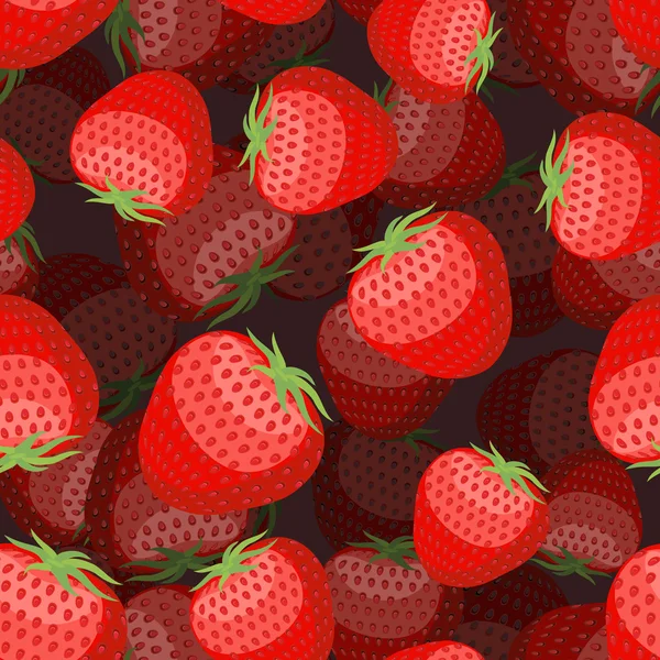 Patrón fresa 3D. Textura de bayas rojas. Adorno de fruta dulce — Vector de stock