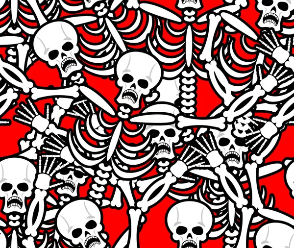 Helvetet sömlösa mönster. Skelettet i syndare bakgrund. Prydnad — Stock vektor