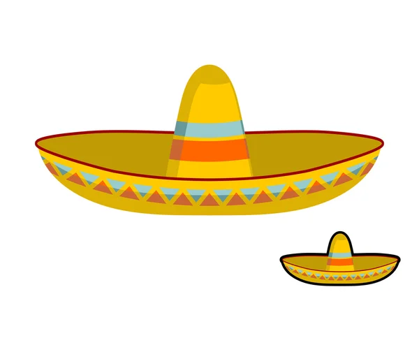 Sombrero isolated. Colorful Mexican hat ornament. National cap M — Stock Vector