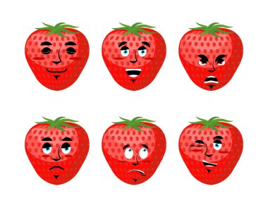 Çilek duygular ayarlayın. Kırmızı dut iyi ve kötü. hasat uyuyor