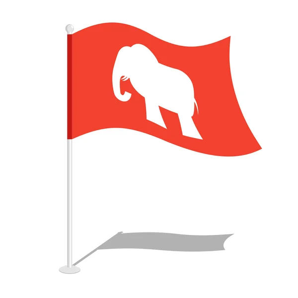 Bandera de elefante republicano. Bandera nacional de las elecciones presidenciales — Vector de stock