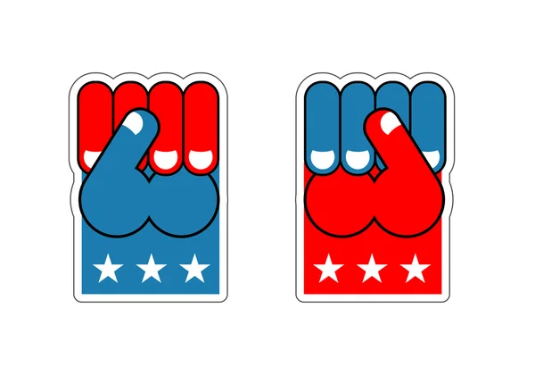 Emblema del pugno patriota americano. Segno di un'America forte. Logo per armato — Vettoriale Stock