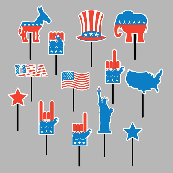 Foam sign president Election of America. Set photo props for pho — Stock Vector