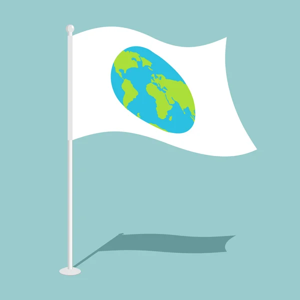 Flag earth. Official national symbol of planet. Traditional pace — Stock Vector