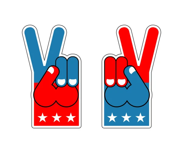 손가락 승리 거품. 미국 애국의 상징입니다. 미국 스포츠 기호 — 스톡 벡터