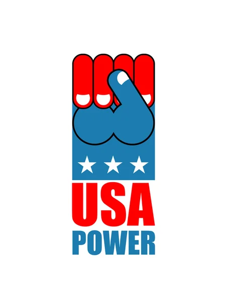 美国的力量。爱国者的拳头会徽。强大的美国的标志。标志 — 图库矢量图片