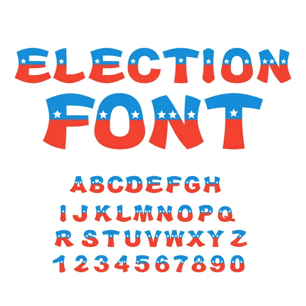 Police électorale. Débat politique en alphabet américain. États-Unis Nationa — Image vectorielle