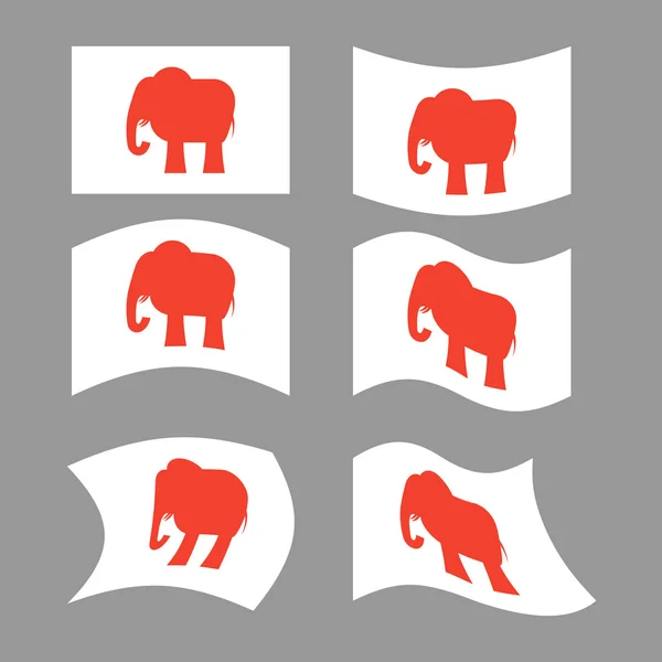 Bandeira de elefante. Bandeira nacional republicana das eleições presidenciais — Vetor de Stock