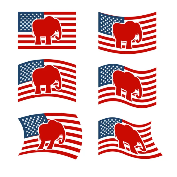 Drapeau d'éléphant. Drapeau national républicain de l'élection présidentielle — Image vectorielle