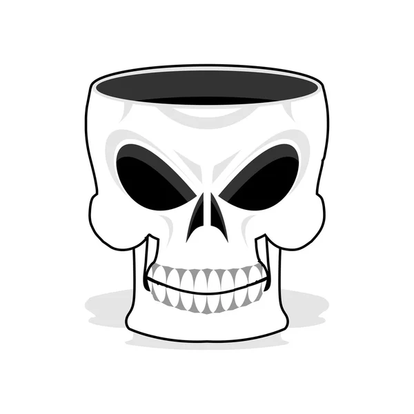 Skull jewelry box. Skeleton basket. Terrible pirate jewellery — Stock vektor