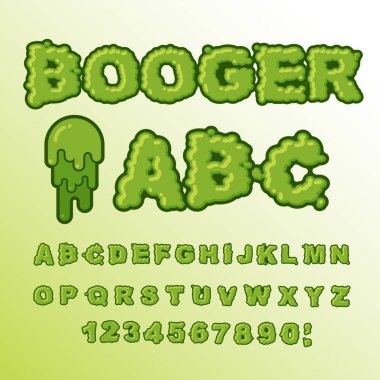 Sümük Abc. Yeşil Çamur harfler. Sümük yazı tipi. Snivel alfabesi. SLI