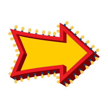 Lambalar ile ok. Retro Glowing imleç ampul ile. Vintage 