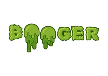 Sümük tipografi. Yeşil Çamur harfler. Sümük kaygan yazı.