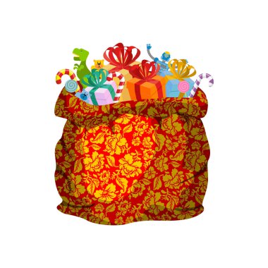 Babası Don çuval Khokhloma yeni yıl için. Fro çanta Noel Baba olduğunu