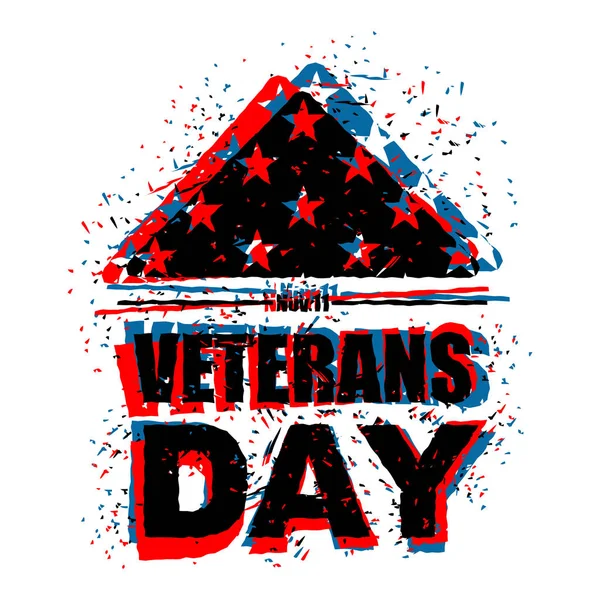 Veterans Day i Usa. Flagga Amerika vikta i triangeln symbol för m — Stock vektor