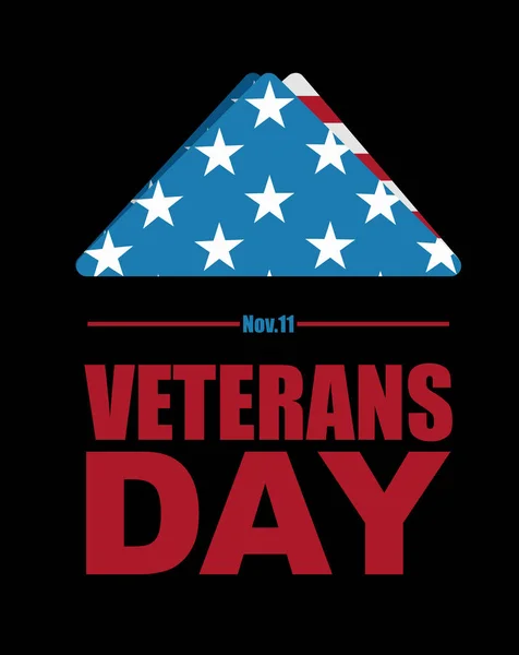 Veterans Day. USA flaggsymbol för sorg och sorg för fallna s — Stock vektor