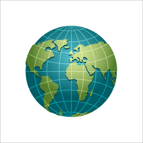 Planet earth globe. Model van bol. Astronomische objecten of cel — Stockvector