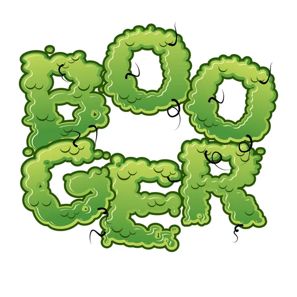 Zombie Text. Green Terrible Letter And Brains. Horror Lettering