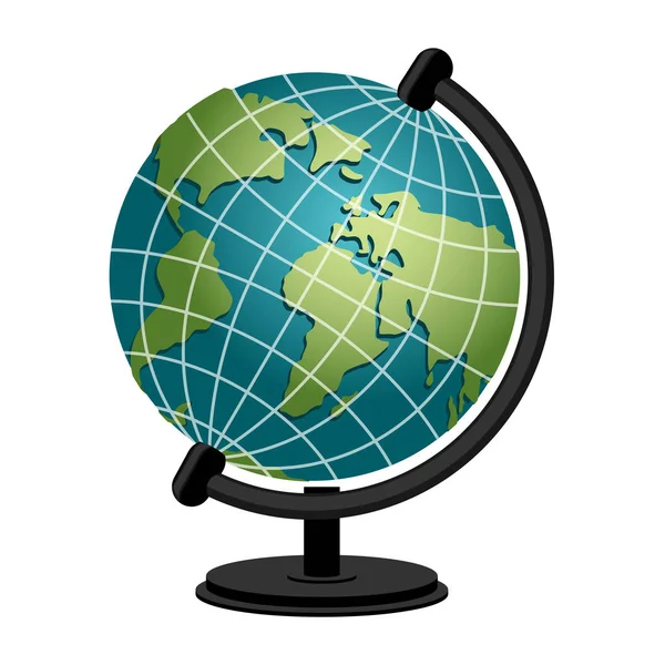 Earth school geography globe. Model of planet sphere. Astronomic — Stock Vector