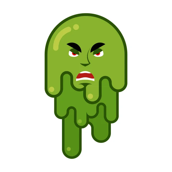 Angry snivel. Aggression emotion snot. Big green wad of mucus bo — Stock Vector