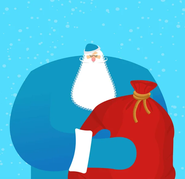 Дед Мороз русский Санта Клаус. Прадед в синем костюме — стоковый вектор