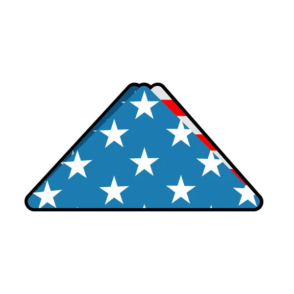 Bandeira dobrada dos EUA símbolo de luto. Símbolo nacional da United Sta — Vetor de Stock