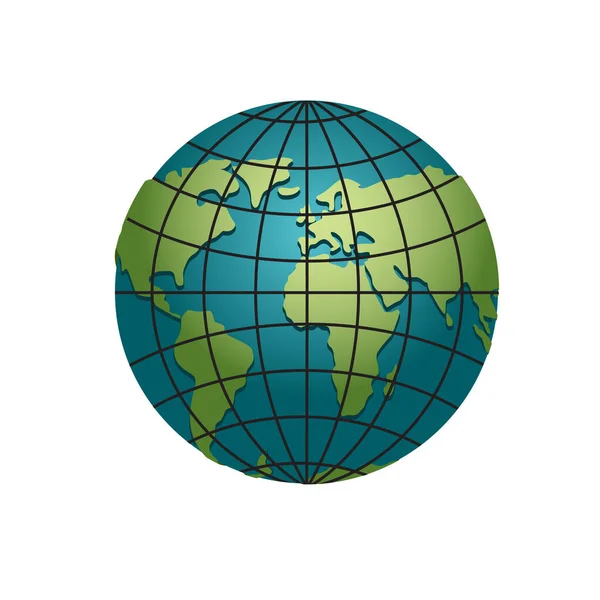 Planet earth globe. Model van bol. Astronomische objecten of cel — Stockvector
