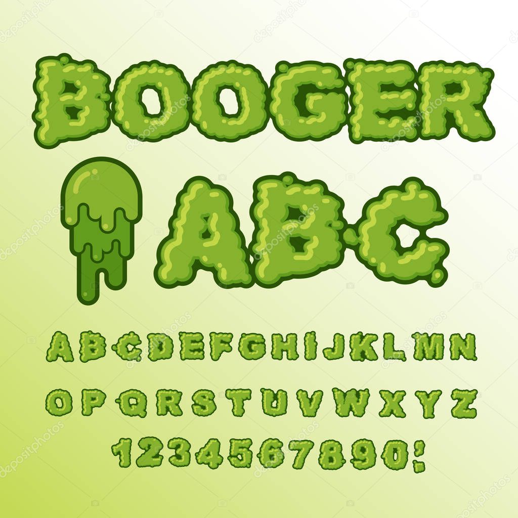 Zombie Text. Green Terrible Letter And Brains. Horror Lettering