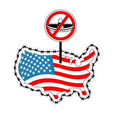 Bize Meksika ile sınır kapatır. Sombrero durdurmak. Amerika ile