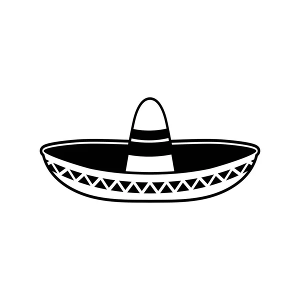 Sombrero ícone plano. Chapéu nacional mexicano. Cap em México — Vetor de Stock