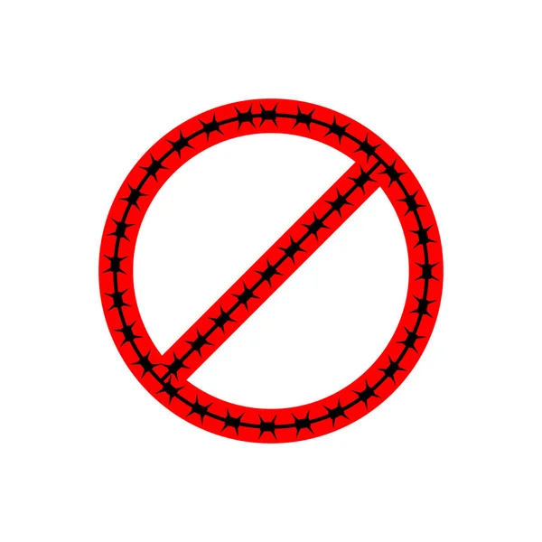 Interdiction des barbelés. Clôtures interdites — Image vectorielle