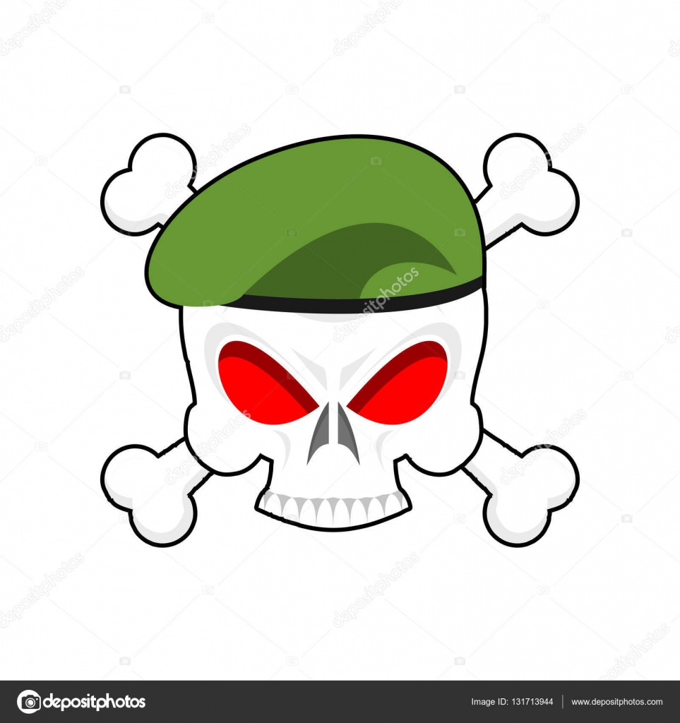 头骨的贝雷帽军事会徽。军帽和骷髅头。领地图库矢量图©popaukropa 131713944, image size:1600x1700