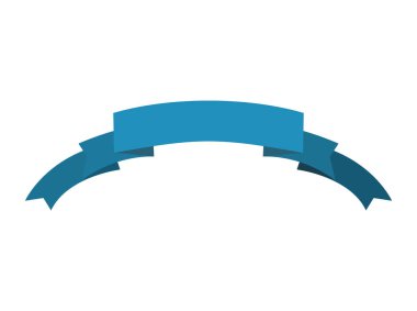 Şerit izole şablon mavi. Hanedanlık armaları için dekoratif bant. Ret