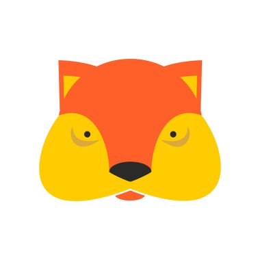 Fox karşı karşıya. Şirin kız-fox kafa. çocuklar tasarım öğesi