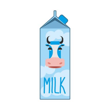 Milk pack isolated.  dairy package on white background. milky pa clipart