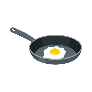 Tavada omlet. Kahvaltıda sahanda yumurta