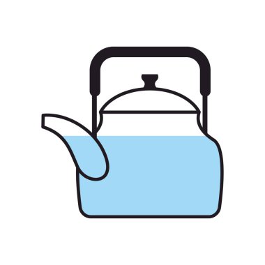 İzole çaydanlık. Mutfak eşyaları. Beyaz arka plan üzerinde çanak çömlek