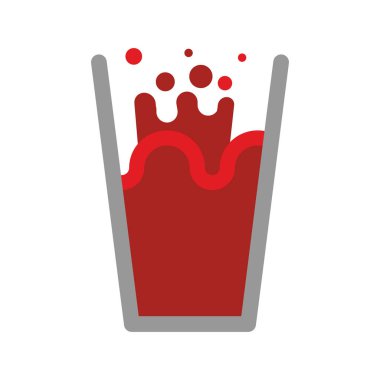 Domates suyu cam izole. Nektar domates. Kırmızı sıvı sp