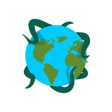 Canavar tentacles Earth'te. Cthulhu fethi gezegen. Dev