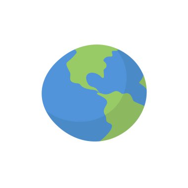 İzole karikatür tarzı dünya. Gezegen güneş sistemi üzerinde beyaz ba