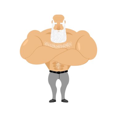 Güçlü bir Dede fitness. Emekli atlet. Yaşlı adam spor. Pow