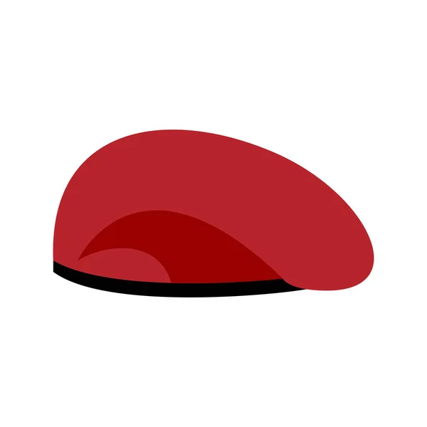 Béret militaire rouge. Casquette de soldat. chapeau de l'armée. Barret de guerre — Image vectorielle