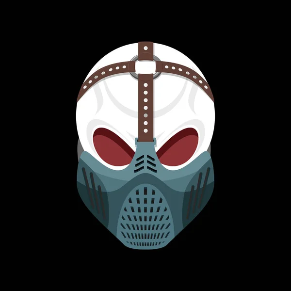 Schedel beschermend masker. Verdediger van de hel. Verschrikkelijke hoofdpijn. skeleto — Stockvector