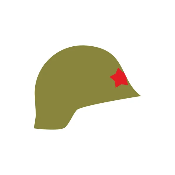 Retro military helmet isolated. Vintage Army cap on white backgr — Stock Vector