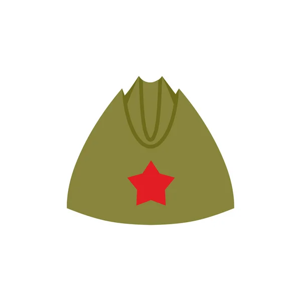 Soldados russos forrageiros militares retro-cap. Capa de exército vintage sagacidade — Vetor de Stock